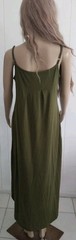 Green Polyester Maxi Summer Dress Boho Adjustable Straps Pockets, « HUSK ARY » SzM