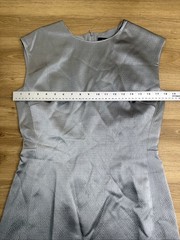 Womens 10 Theory Structured Fitted Dress Grey Cloud Hammered Acetate NWT 395$