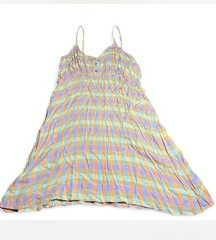 Billabong “As If” Gingham Mini Dress , Size L, Pastel