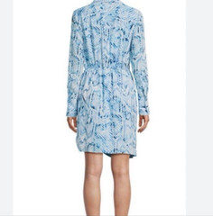 CALVIN KLEIN NWT $129 Blue Python Snake Print Knotted Shirt Dress Size LARGE NWT