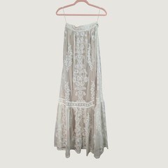 Altar&rsquo;d State Maxi Dress Womens Small Ivory Boho LACE Embroidered Strapless