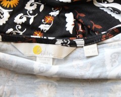 Boden Black White Brown Floral Striped V Neck Knit Dress Size US 6P Womens Boho