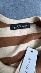 Maxi Dress Active Basic Brown Stripe Sweater Dress Size L (1080)