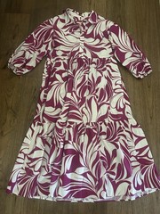 Anthropologie Maeve Bettina Tiered Shirt Dress M Medium Boho Cottage Pink White