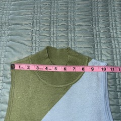 Unbranded Olive Green Light Blue Stretchy Dress See Photos For Measurements EUC