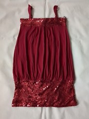 Vertigo Paris Womens Size Small Cocktail Mini Dress/Top Red Sequin Sexy NWT$120