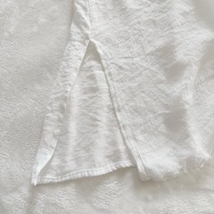 Love & Truth White Button Front Tunic Shirt Dress Small Rayon Blend