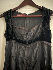 90s Y2K In Love by Carling Black Silk Velvet Dress