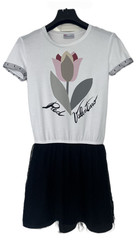 RED Valentino A-Line Black&White 100% Cotton Mini Dress Size XS