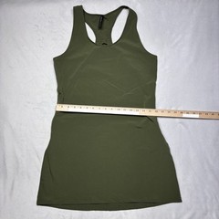 BACKCOUNTRY Tank Dress Small Olive Green On The Go Athletic Lightweight Pockets