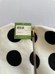 NWT Kate Spade White Polka Dot Satin Fit & Flare Dress Lined Pockets Zip 00