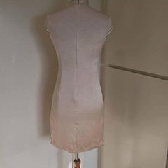Ivory Silk/Spandex Cheongsam, Cherry Blossom/Birds print, EUC, Sz. Sml