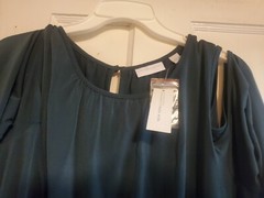 NWT New York & Company Emerald Green Cold Shoulder Long Sleeve Dress Size XL $65