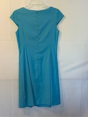 AGB Turquoise Cap-Sleeve Midi Sheath Dress