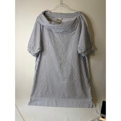 Finley Spectator Portrait Collar Textured Stripe Dress Seersucker Crinkle XL