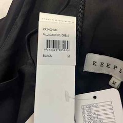 NWT KEEPSAKE THE LABEL FALLING FOR YOU RUFFLE DRESS Sz M $238 BLACK SILK