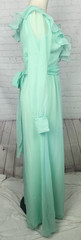 Vintage 60&rsquo;s 70&rsquo;s Maxi Dress Ruffle Waist Tie Prom Wedding Guest Formal MOD S