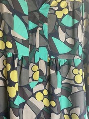 Jigsaw Dress Size 6 Green Geometric Print Excellent Condition Silk And Wool