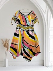 Ashley Stewart Womens Abstract Multi Print Midi Dress Size 22/24 NWT
