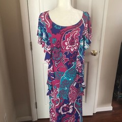 Antthony Original Floral Print Stretch Dress Size: LARGE – NEW – FREE SHIPPING