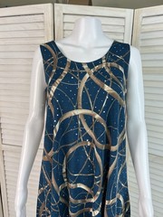 JOSTAR Women&rsquo;s Tank Dress Teal Poly Spandex Stretch Sequin Sparkle Size S