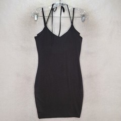 Attirance Womens Dress Size M Black Stretch Cowl Back Cut Out Sexy Bodycon Mini