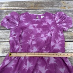 Destination 365 Petite Printed Chiffon Puff Sleeve MIDI Dress Size PS Pink NEW