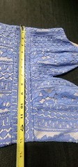 NWOT Selfie Leslie 3D Lace Dress Blue Lavender V Neck Cut Out Lined Sz Medium