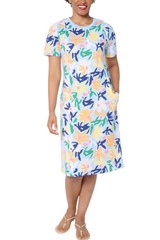 Sport Savvy Women&rsquo;s Printed Cotton Span T-Shirt Dress Soft Sky