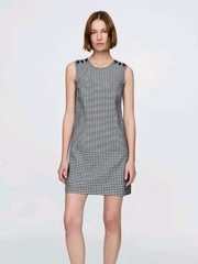 NWT Gap x Doen Gingham Denim Mini Sailor Tank Dress Sz 8 Navy Blue Ivory $98