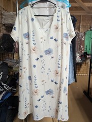 Floral Short Sleeve Dress, Size 7XX, 100% Polyester
