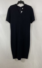 St. John Collection Women&rsquo;s Black V-Neck Short Sleeve Santana Knit Dress Sz 10