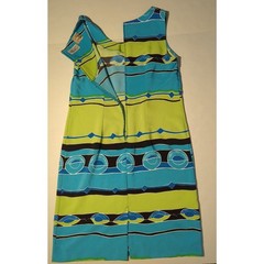 Kathie Lee Collection Sleeveless Lime Green / Aqua Blue Dress women&rsquo;s sz 10 VTG