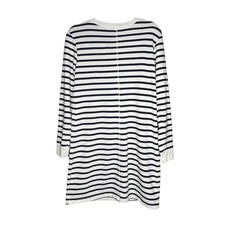 Sailor Lace-Up Dress M Navy Cream Striped Fisherman Nautical Casual Old Navy