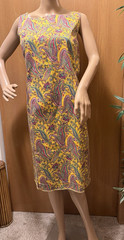 LAUREN Ralph Lauren Sleeveless Pretty Dress Women Multi Knee Length Back Zip 10