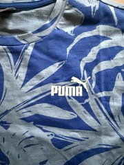 Puma Essentials Palm Resort Graphic Short Sleeve T- Shirt Dress Womens Blue Casu