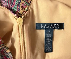 LAUREN Ralph Lauren Sleeveless Pretty Dress Women Multi Knee Length Back Zip 10