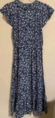 NWT Old Navy Waist-Defined Flutter-Sleeve Floral Midi Dress Size Large Blue