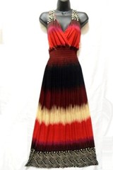 Egyptian Summer Maxi Dress Sundress Sun Evening Long Tie Dye M L XL 1X Stripe