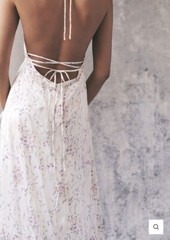 LoveShackFancy Cabane Silk Asymmetric hem Halter Maxi Dress in Biscotti M $625