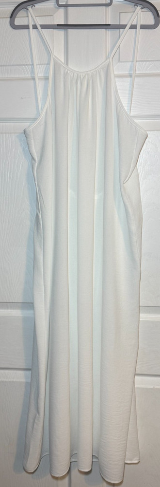 Unbranded White Halter Maxi Dress Women&rsquo;s Size XL Open Back Summer Beach Casual
