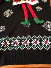 United States Sweaters Santa Sweater Dress Tunic Black Red Multi Sz Med NWT