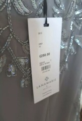 Lanamarie Ariella grey beaded lace 20s Gatsby Occasion wedding evening dress 8
