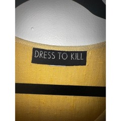 Dress To Kill OS L Yellow 100% Linen Sleeveless Lagenlook Midi Dress Pocketed