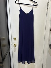 NWT Chiffon Ruffle Size M Maxi Dress from A New Day NAVY BLUE