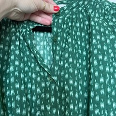 Rebecca Taylor Emerald Green Ikat Cotton Smocked Mini Dress | Size S