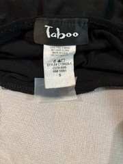 Taboo Dress Spaghetti Strap Leopard Print Top Black Stretchy Back Tie Sz S EUC