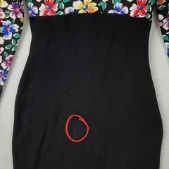 Yes Clothing Vintage Black & Floral Square Neck Long Sleeve Sheath Dress Small