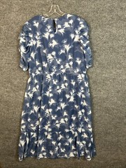 Destination 365 Reg Printed Chiffon Midi Dress Womens XL Blue Indigo Floral