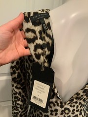 rag & bone Gray Brown Black « Short Leopard Dress » Silk Shift, Size 4, NWT!
